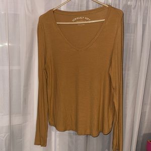seriously soft perfect v shirt /aeropostal/ size large/tan